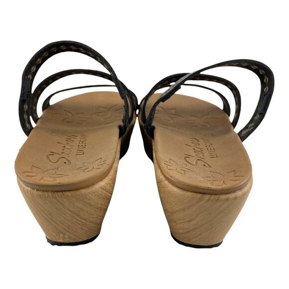 Skechers women's Black Becka Counting Summers Wedge Sandal US 9 - Picture 4 of 8